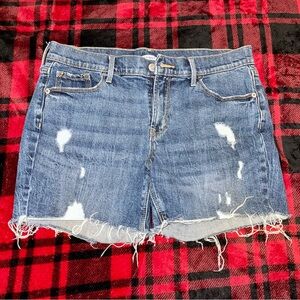 Slim Midi Cut Denim Shorts